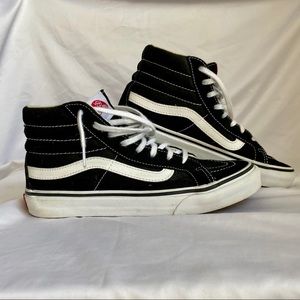 Black high top Vans shoes